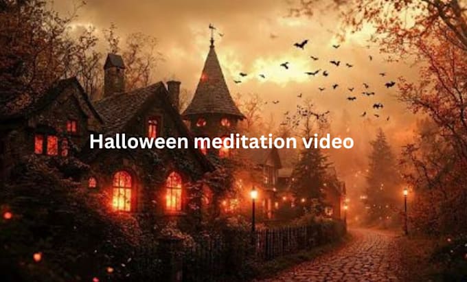 Gig Preview - Do halloween spooky meditation videos cozy relaxing video with rain thunder