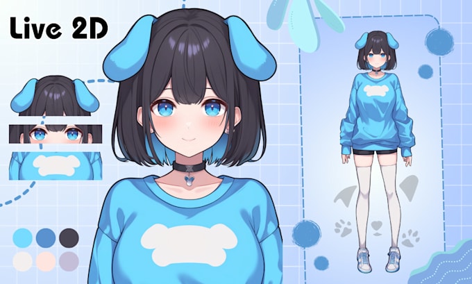 Gig Preview - Design live2d vtuber model in anime style for stream