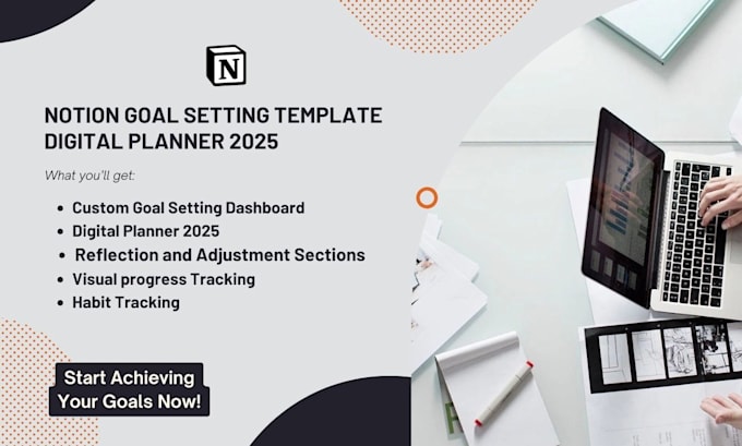 Gig Preview - Do custom notion goal setting template digital planner 2025 as notion expert