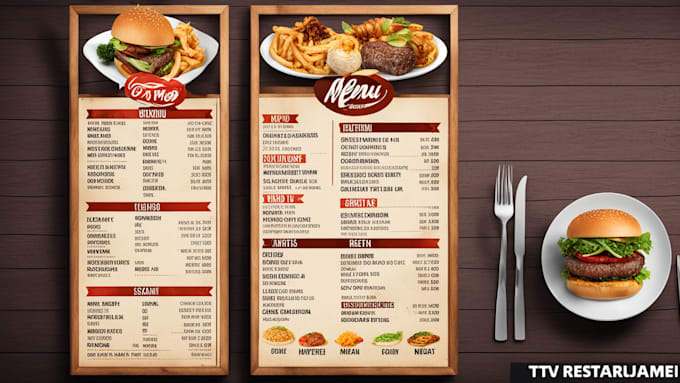 Gig Preview - Design TV menu restaurant menu digital menu board food menu