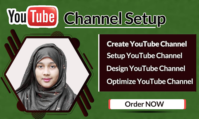 Gig Preview - Create and set up brand youtube channel with full setup, design, optimization