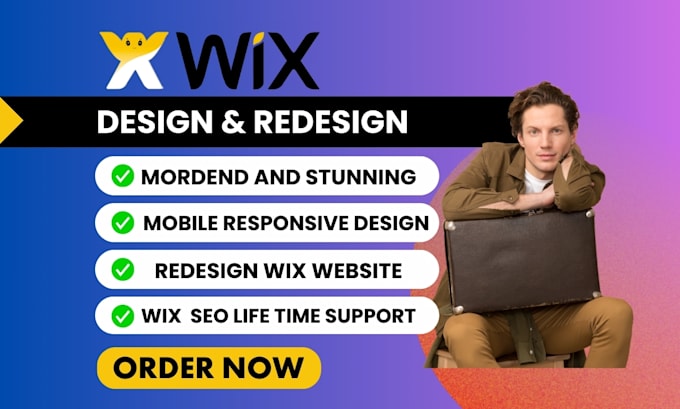 Gig Preview - Design wix website or redesign wix website for your owan business