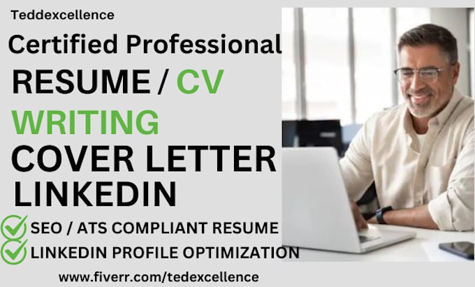 Gig Preview - Write resume, CV, cover letter, linkedin optimized  profile