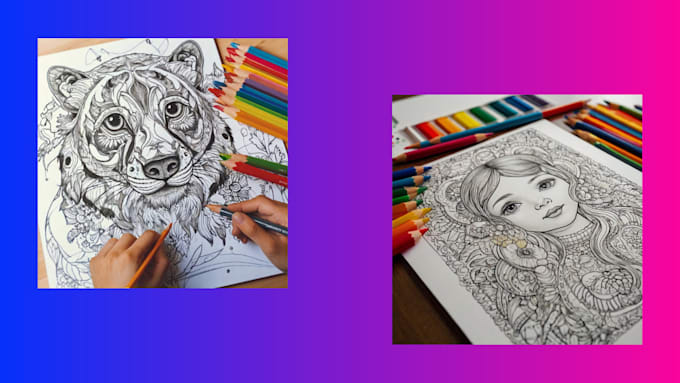 Gig Preview - Create fun and easy coloring book pages for kids and adults, perfect for KDP