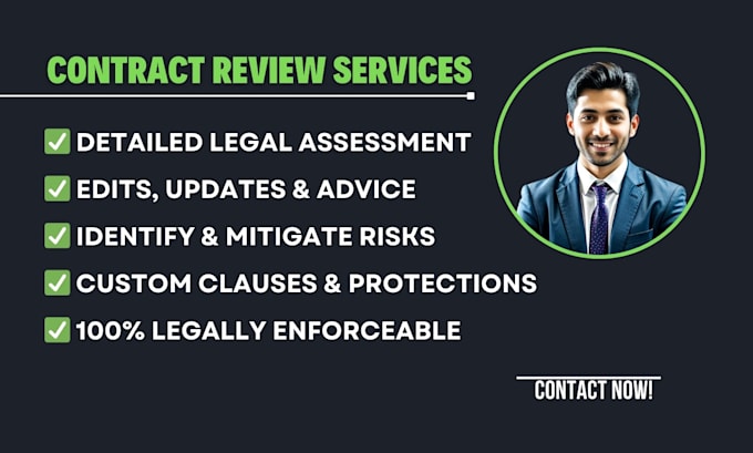 Gig Preview - Provide expert contract review and legal consultation