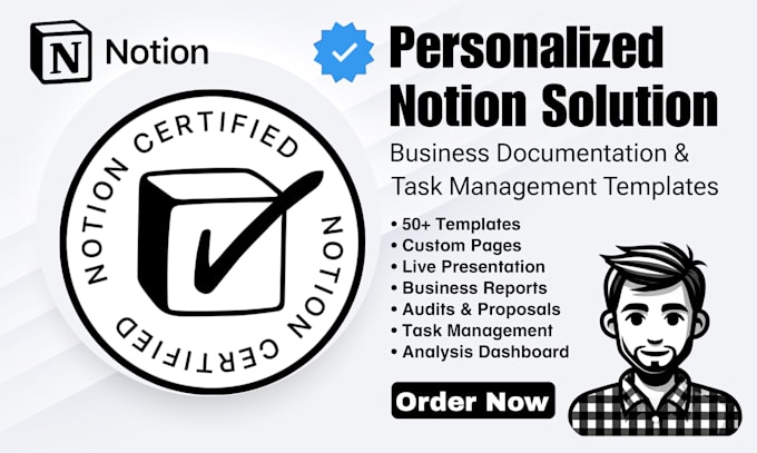 Gig Preview - Build custom notion solutions business reports templates and task management