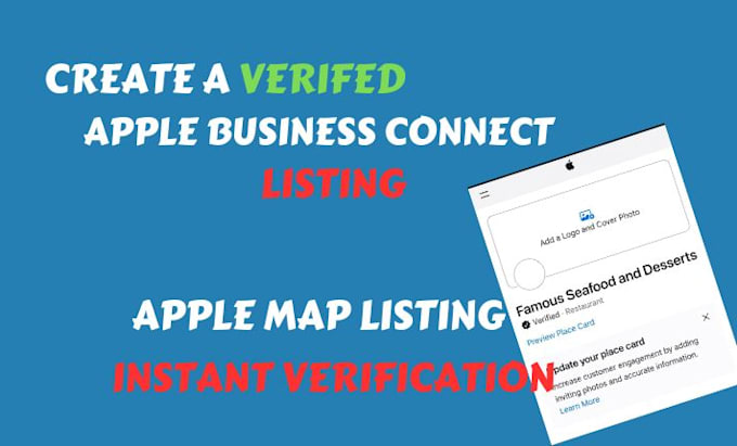 Gig Preview - Create verified apple business connect list apple maps gmb instant verification