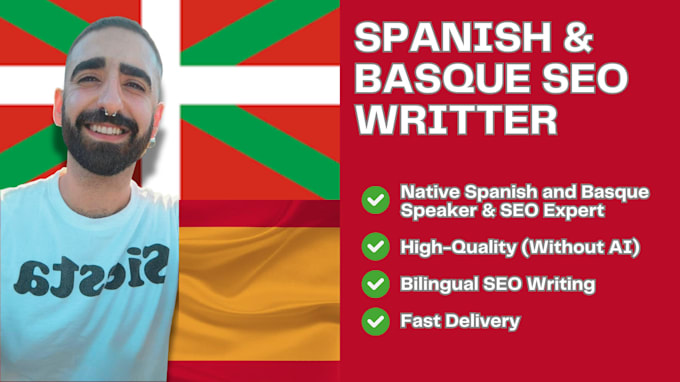 Gig Preview - Be your SEO content writer in spanish or basque