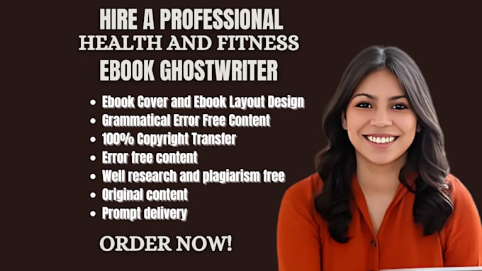 Gig Preview - Be your ghostwriter, ebook writer for health and fitness ebook, medical writing