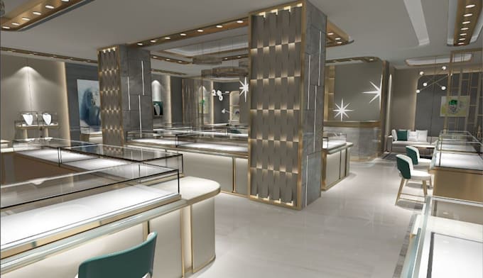 Bestseller - do jewelry store interior design, render commercial store, retail shop, exterior