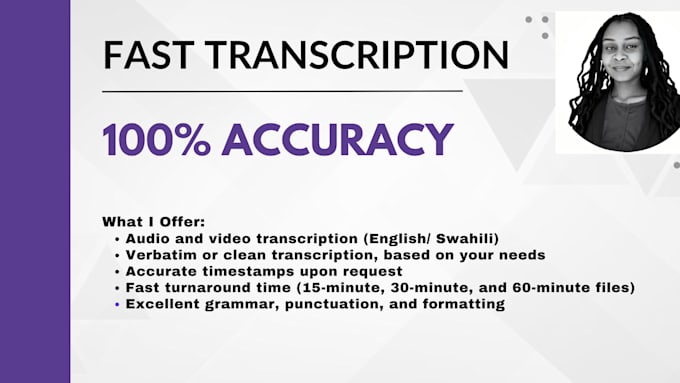 Gig Preview - Deliver fast and accurate transcription