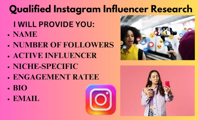 Gig Preview - Find qualified instagram influencers for your brand