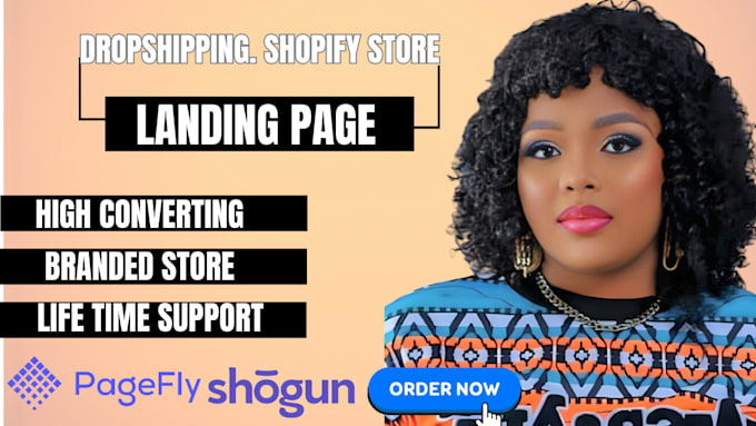 Gig Preview - Design shopify ecommerce website or landing page with pagefly, gempages, shogun