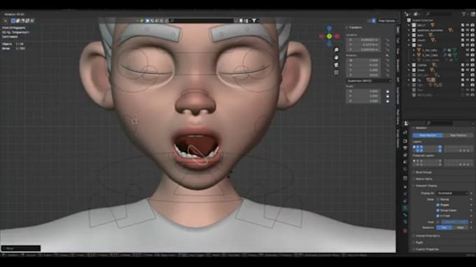 Gig Preview - Animaze 3d facial rigging ikfk rig, animate 3d model control rigging blender