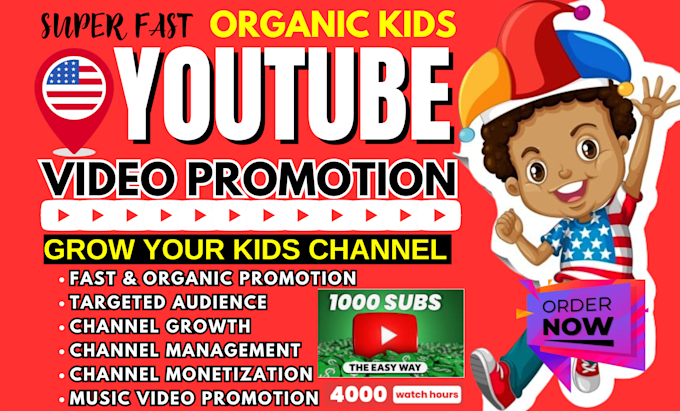 Gig Preview - Promote kids youtube video organically, video seo, channel growth management