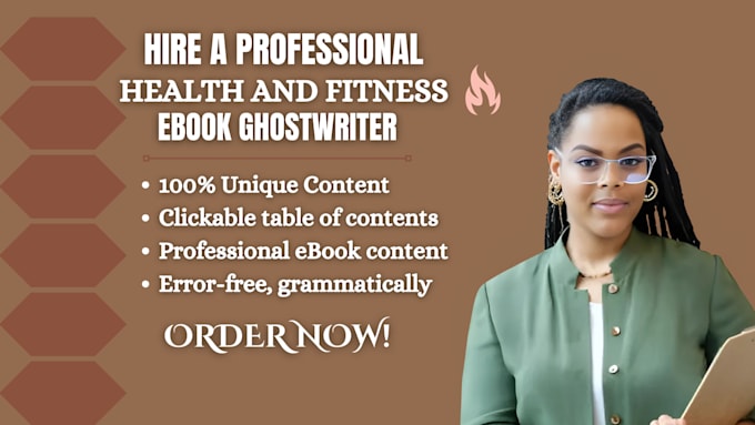 Gig Preview - Write health, fitness and medical ebook and book, ebook writer and ghostwriter