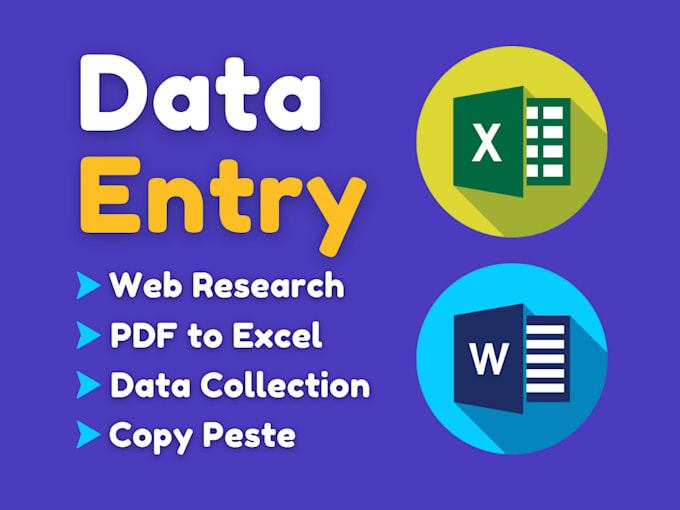 Gig Preview - Pdf to excel data entry collection internet research data typing