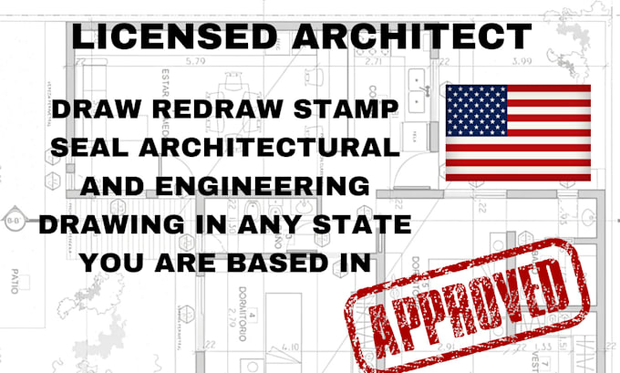 Gig Preview - Redraw stamp seal architecture 2d 3d floor plan rendering  mep for county permit