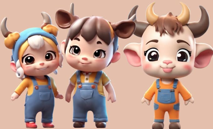 Gig Preview - Create 3d model mascot chibi toys character action figure statue for 3d printing