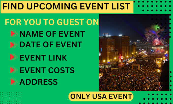 Gig Preview - Find upcoming events list for you to guest on