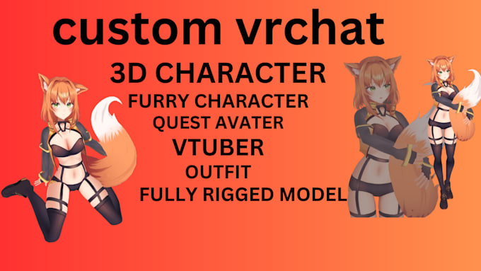 Gig Preview - Make a custom vrchat,  vtuber furry character and also a fullly rigging