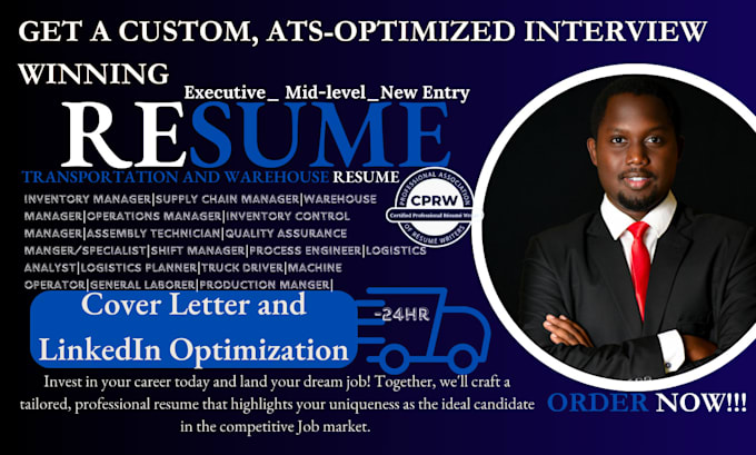 Gig Preview - Create standout resumes for transportation, warehouse, and supply chain roles