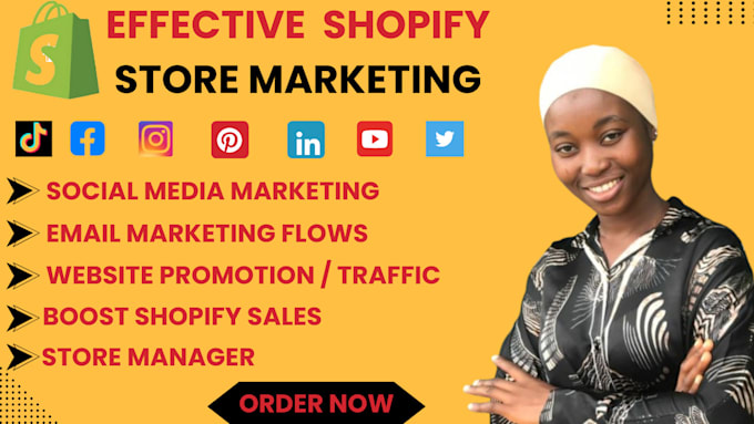 Gig Preview - Do ecommerce shopify marketing boost shopify sales store manager