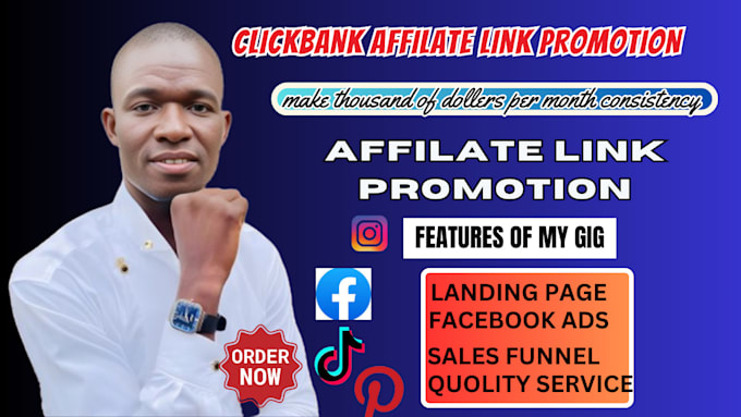 Gig Preview - Clickbank affiliate link promotion affiliate marketing affiliate link promotion