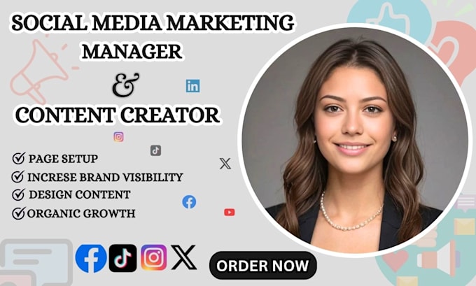 Gig Preview - Be your social media manager and social media marketing content creator