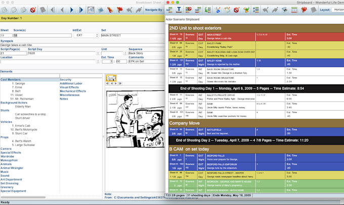 Gig Preview - Breakdown scripts and customized film shooting schedule