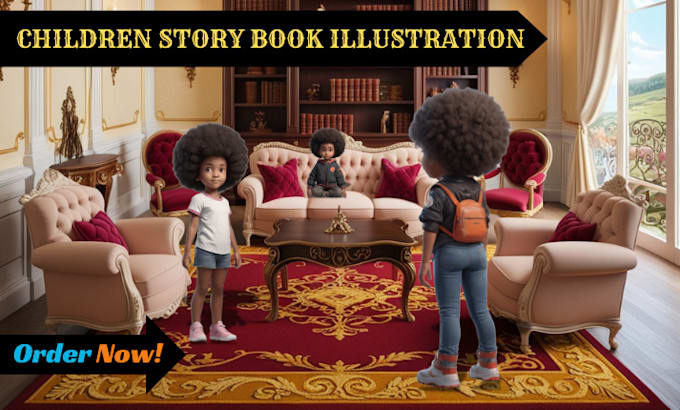 Gig Preview - Do 2d, 3d children story book illustration, kid story book, watercolor, cover