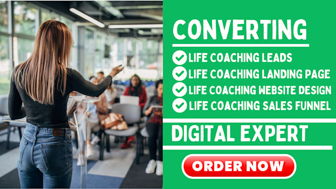 Gig Preview - Generate exclusive life coaching leads and design life coaching website