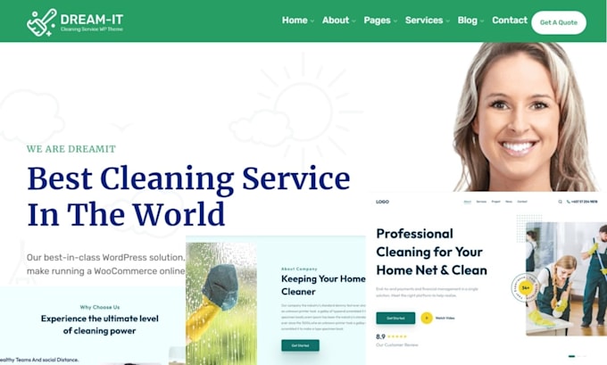 Gig Preview - Design cleaning website booking koala cleaning website booking koala website