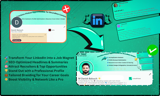 Gig Preview - Create, revamp and optimize your linkedin profile for maximum visibility