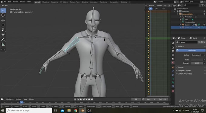 Gig Preview - Do character rigging blender, maya unreal engine 5 and 4 epic skeleton  3d game