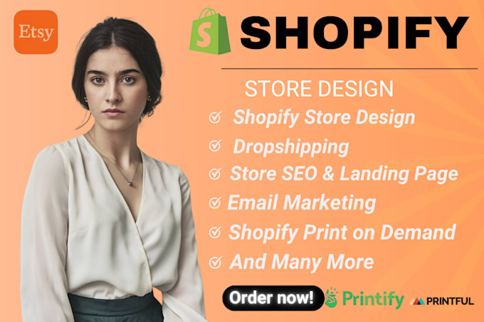 Gig Preview - Create shopify dropshipping store shopify ecommerce store design print on demand