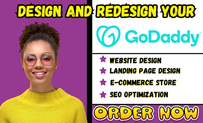 Gig Preview - Design godaddy website godaddy website redesign godaddy airo landing page seo