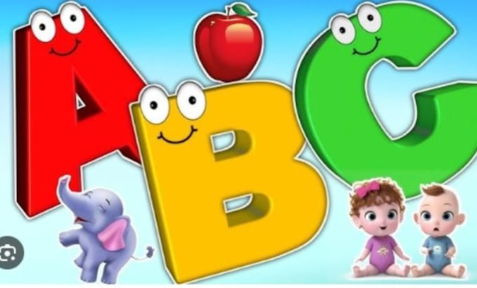 Gig Preview - Do awesome 2d animated abc alphabet kids fun learning and nursery rhymes videos