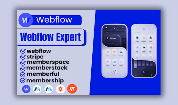 Gig Preview - Build your membership site with memberstack webflow memberful or memberspace