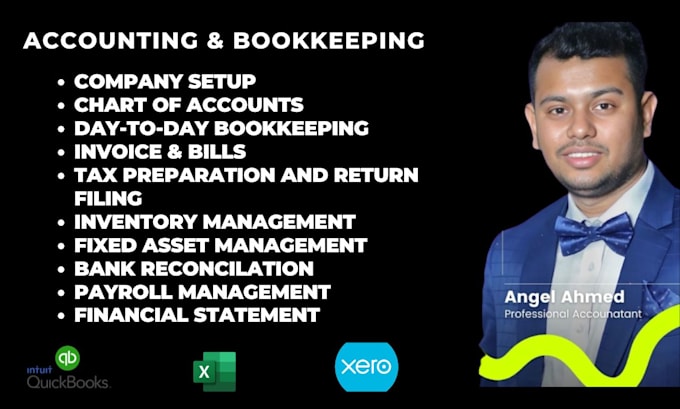 Gig Preview - Do accounting and bookkeeping, payroll, reconcilation in quickbooks and xero