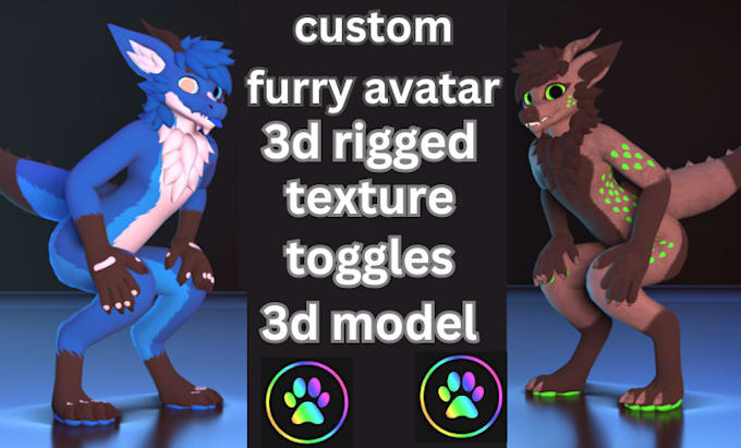 Gig Preview - Create furry avatar 3d model vrchat avatar vrc character vroid model with rigged