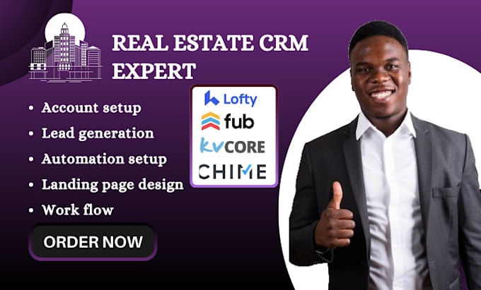 Gig Preview - Design and setup lofty CRM chime follow up boss kvcore