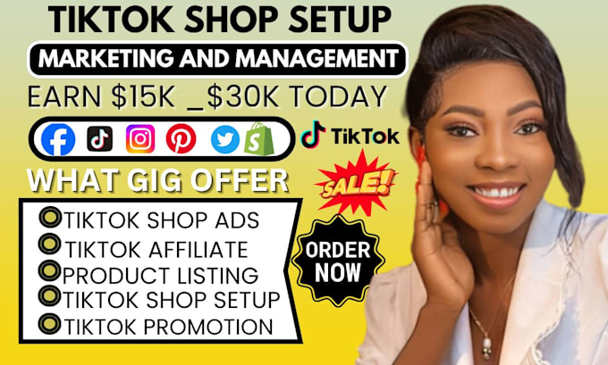 Gig Preview - Set up tiktok shop dropshipping with product listing USA tiktok shop manager