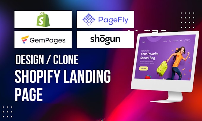 Gig Preview - Design shopify landing page one product store using pagefly, gempages or shogun