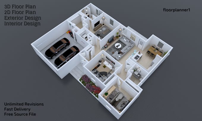 Gig Preview - Create stunning 3d floor plan and rendering for real estate with sketchup vray