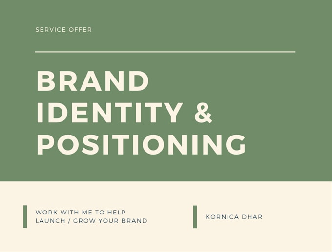 Gig Preview - Help you define a strategic brand identity and position your brand