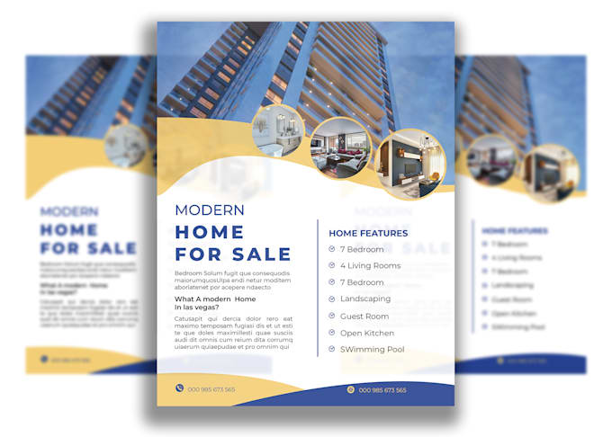 Bestseller - design a professional real estate flyer, real estate brochure, business card