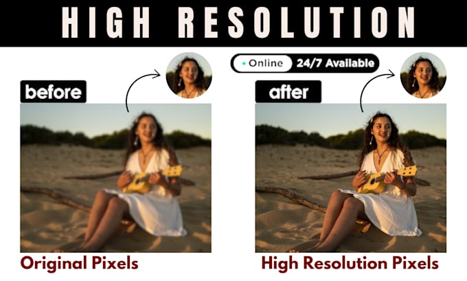 Gig Preview - High resolution, enhance image, improve, sharpen, redraw logo