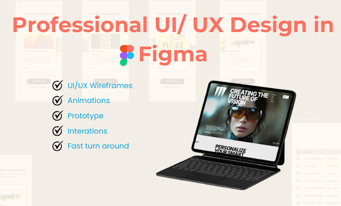 Gig Preview - Ui ux design mobile app wireframe prototype interactions animations on figma