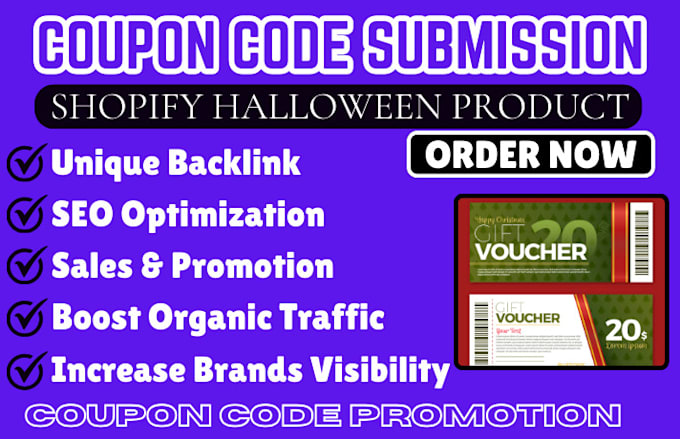 Gig Preview - Do coupon code submission promo code for shopify halloween promotion